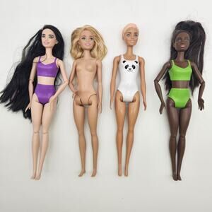 Barbie Doll Lot of 4 CUTIE REVEAL Jungle Panda Fashion